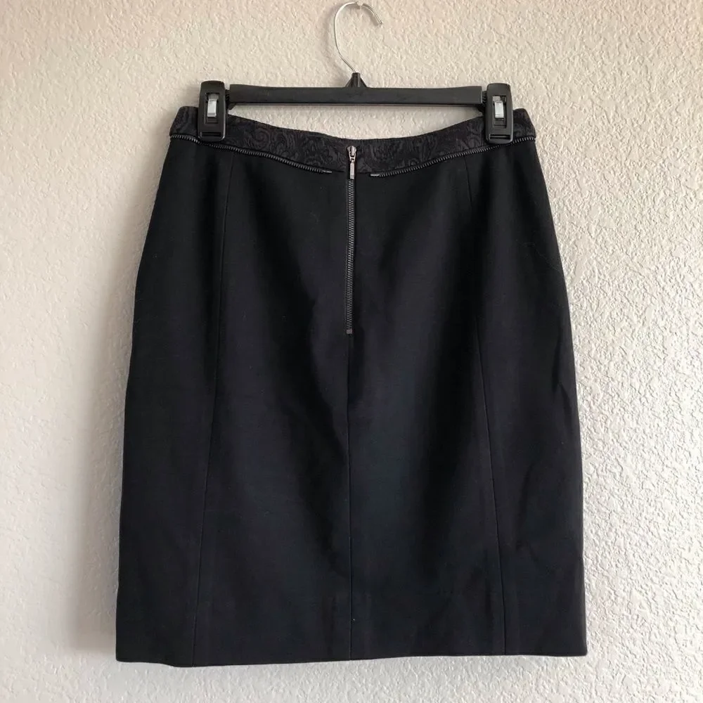 Etcetera Black Zipper Waist Trim Dress Skirt 0